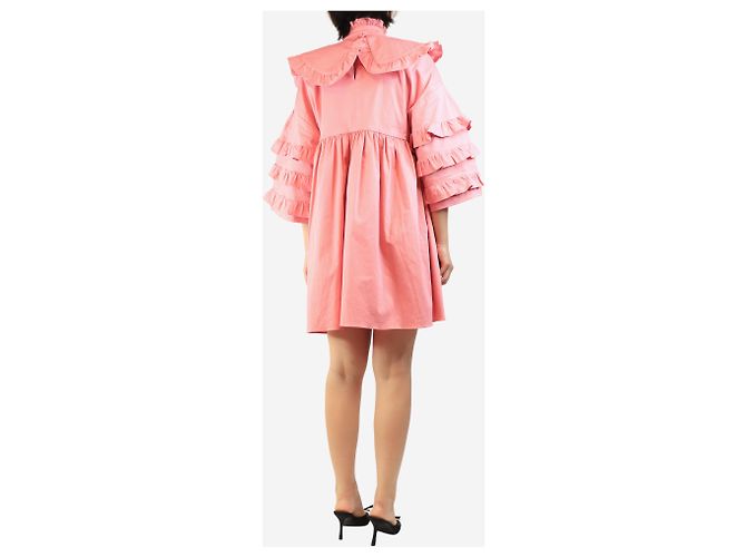 Autre Marque Mini abito rosa con maniche a volant - size L - vista 2