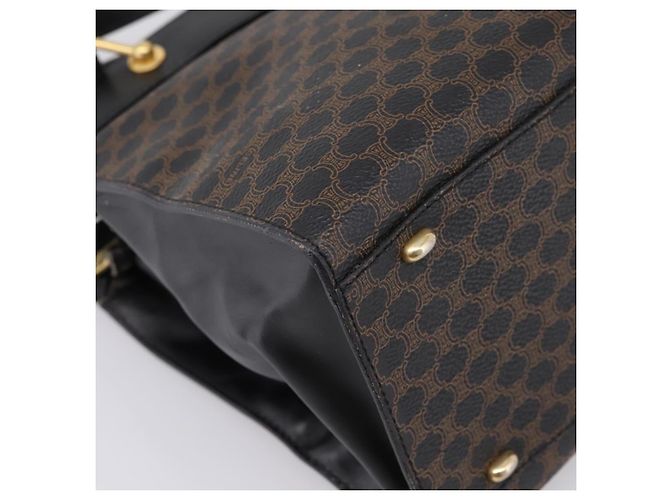 Céline CELINE Macadam Hand Bag PVC Leather Black Gold Tone - vista 15