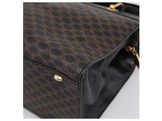 Céline CELINE Macadam Hand Bag PVC Leather Black Gold Tone - vista 16