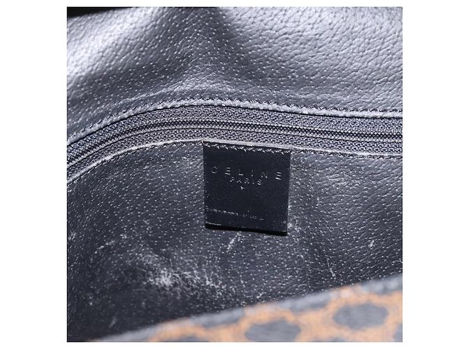 Céline CELINE Macadam Hand Bag PVC Leather Black Gold Tone - vista 18