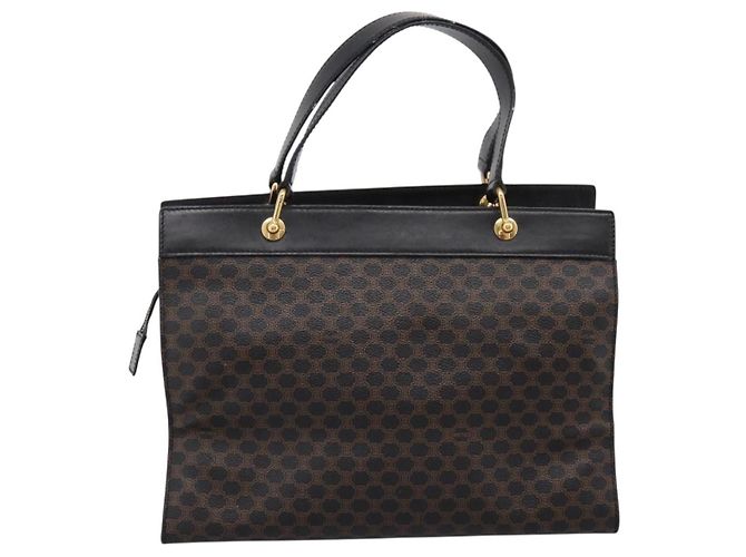 Céline CELINE Macadam Hand Bag PVC Leather Black Gold Tone - vista 2