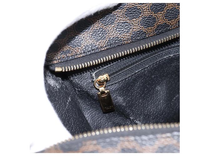 Céline CELINE Macadam Hand Bag PVC Leather Black Gold Tone - vista 21