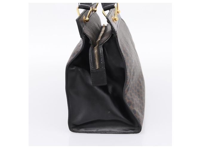 Céline CELINE Macadam Hand Bag PVC Leather Black Gold Tone - vista 4