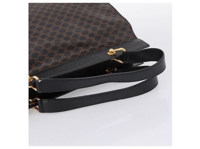 Céline CELINE Macadam Hand Bag PVC Leather Black Gold Tone - vista 7