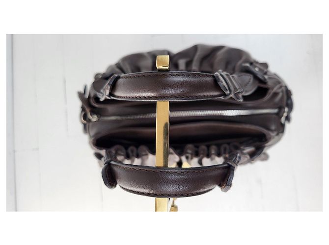 Borsa a mano Le Tanneur Mathilde in pelle marrone - vista 14