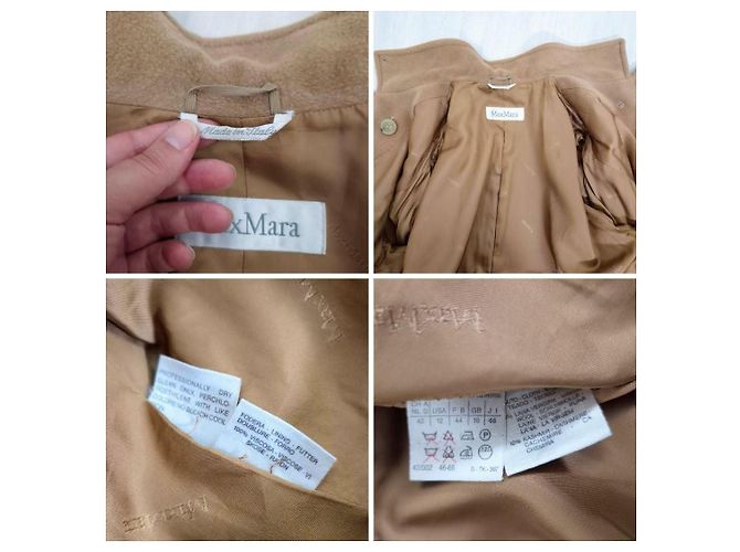 Max Mara Camel Wool and Cashmere Double-Breasted Coat - view 13