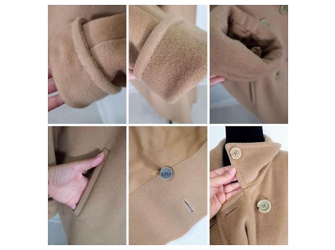 Max Mara Camel Wool and Cashmere Double-Breasted Coat - view 14