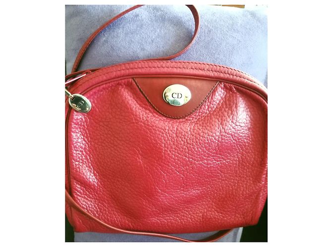 Christian Dior Borsa a Tracolla in Pelle Rossa Rosso - vista 3