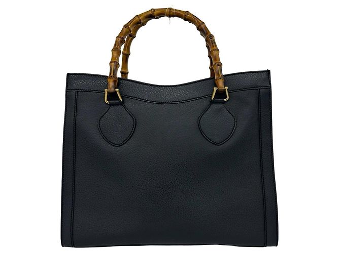 Bamboo Borsa a mano/Tote in pelle con bambù vintage GUCCI Blu navy - vista 3