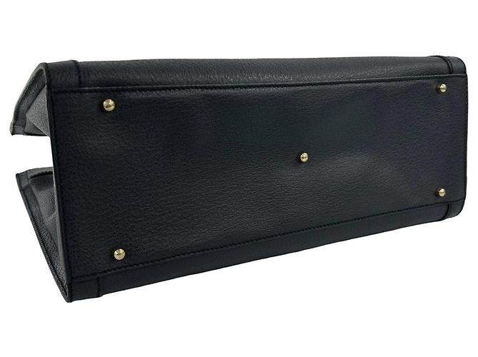 Bamboo Borsa a mano/Tote in pelle con bambù vintage GUCCI Blu navy - vista 7