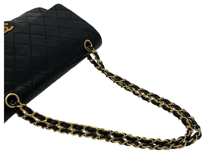 Chanel Vintage Matelassé Double Flap Schultertasche Schwarz - Ansicht 4