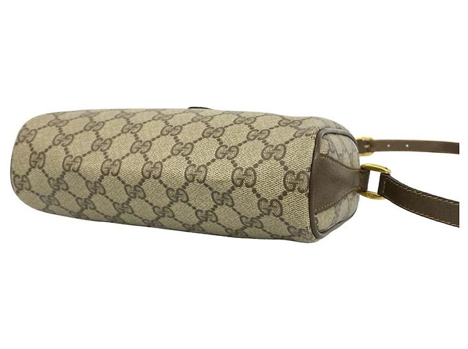 Gucci Old Gucci Sherry Line Mini Borsa a Tracolla in Pelle Marrone - vista 8