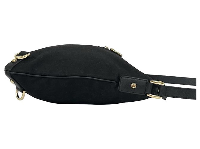 Borsa a tracolla Gucci Abbey in tela GG e pelle Nero - vista 6