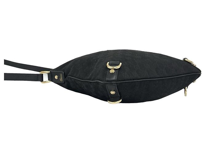 Borsa a tracolla Gucci Abbey in tela GG e pelle Nero - vista 7