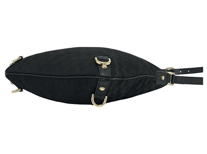 Borsa a tracolla Gucci Abbey in tela GG e pelle Nero - vista 8