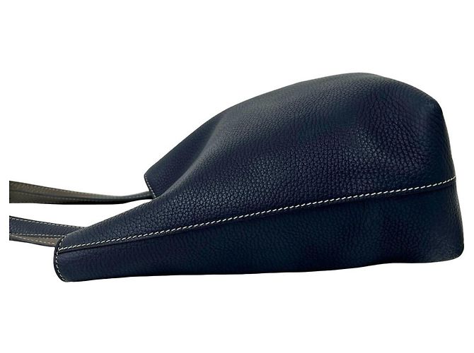 Hermès HERMES Double Sens 36 Tote Bag aus Taurillon Clemence Braun Blau - Ansicht 5