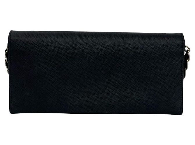 Mini borsa a tracolla in pelle Saffiano con logo Prada Nero - vista 3