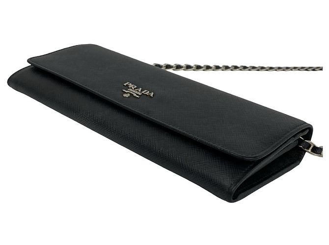 Mini borsa a tracolla in pelle Saffiano con logo Prada Nero - vista 8