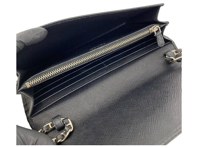 Mini borsa a tracolla in pelle Saffiano con logo Prada Nero - vista 9