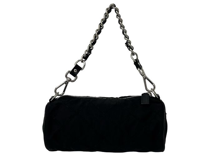 Pochette matelassée Prada avec logo triangle Noir - vue 3