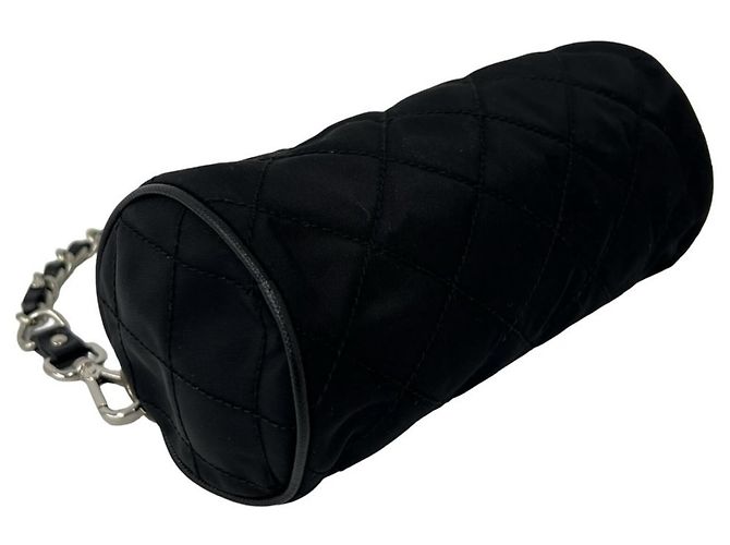 Pochette matelassée Prada avec logo triangle Noir - vue 7