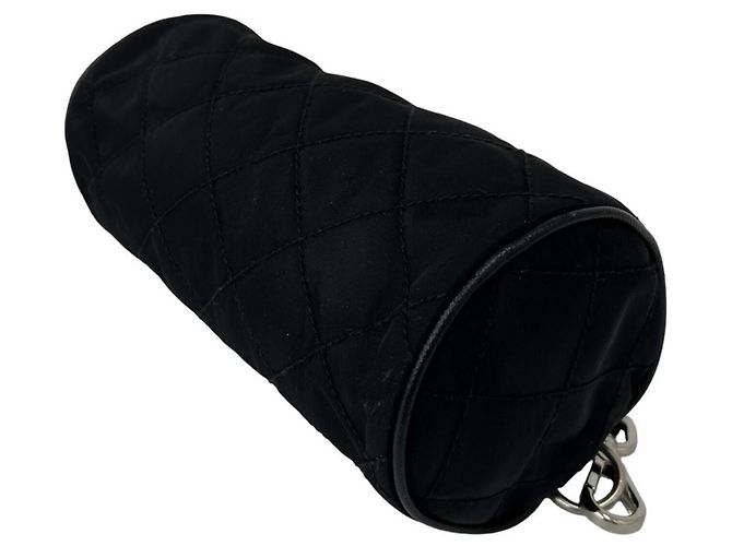 Pochette matelassée Prada avec logo triangle Noir - vue 8