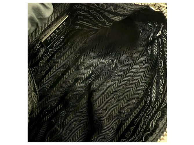 Pochette matelassée Prada avec logo triangle Noir - vue 9