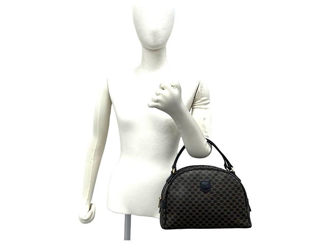 Céline Sac à main CELINE Vintage Macadam Blazon Pattern Triomphe Marron Noir - vue 2