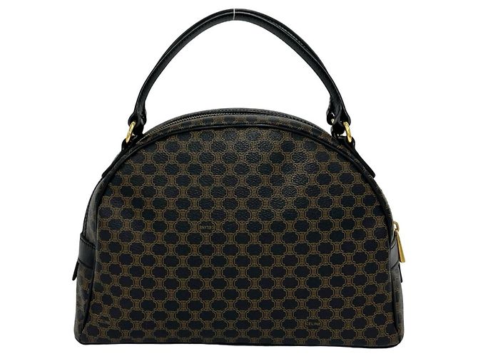 Céline Sac à main CELINE Vintage Macadam Blazon Pattern Triomphe Marron Noir - vue 3