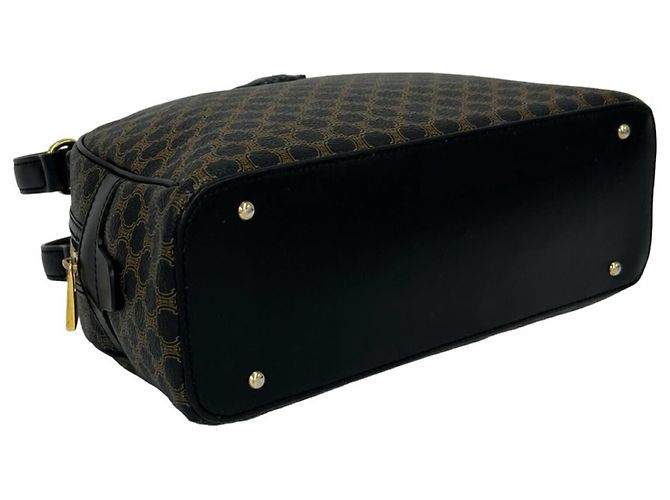 Céline Sac à main CELINE Vintage Macadam Blazon Pattern Triomphe Marron Noir - vue 7