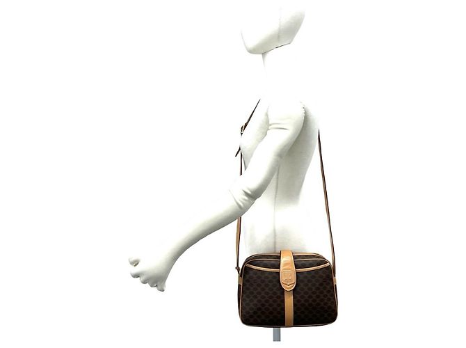 Céline Celine Vintage Macadam Blazon Pattern Triomphe Schultertasche Braun - Ansicht 2