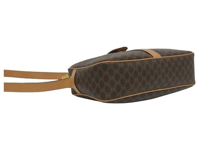 Céline Celine Vintage Macadam Blazon Pattern Triomphe Schultertasche Braun - Ansicht 7