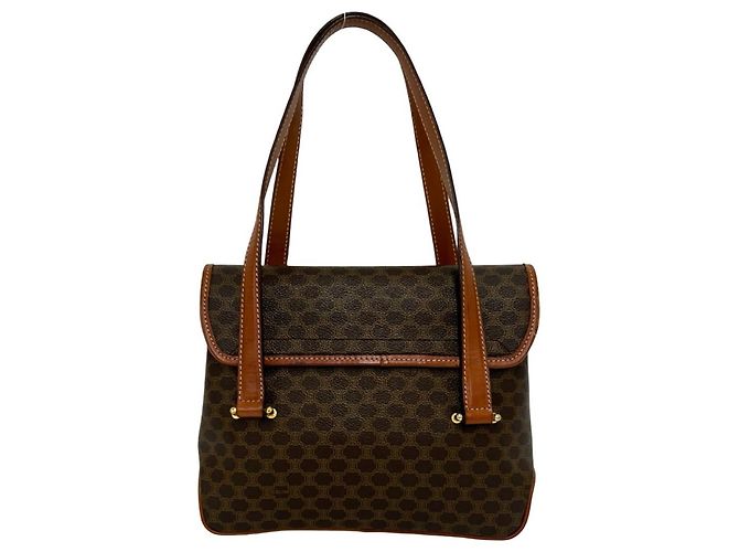 Céline Sac à main Celine Vintage Macadam Blazon en cuir Marron - vue 3