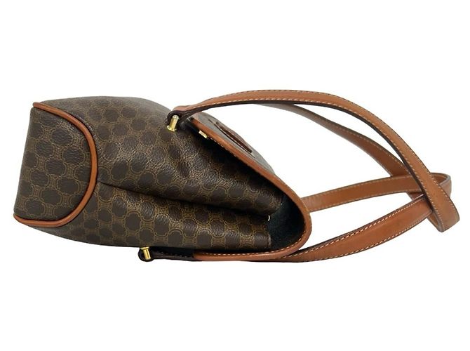 Céline Sac à main Celine Vintage Macadam Blazon en cuir Marron - vue 6