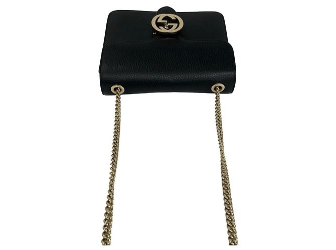 Bolso de piel GUCCI con herrajes Interlocking G Negro - vista 4