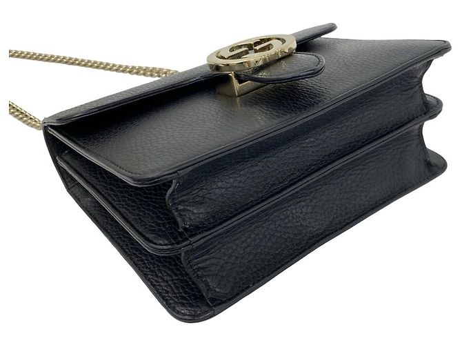 Bolso de piel GUCCI con herrajes Interlocking G Negro - vista 7