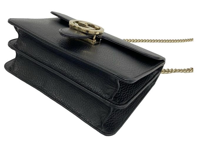 Bolso de piel GUCCI con herrajes Interlocking G Negro - vista 8