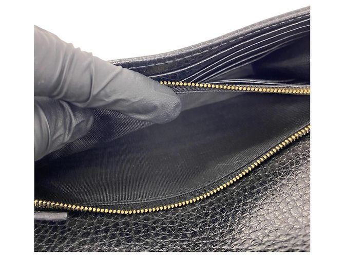 Borsa a tracolla mini portafoglio a catena in pelle con logo Interlocking G Gucci Nero - vista 10