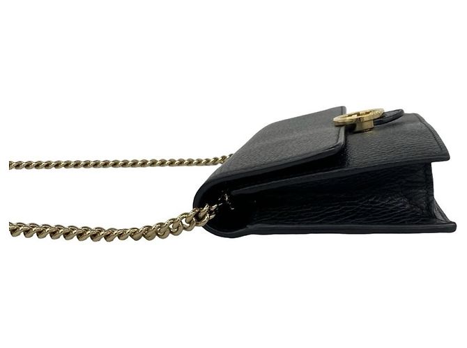 Borsa a tracolla mini portafoglio a catena in pelle con logo Interlocking G Gucci Nero - vista 5