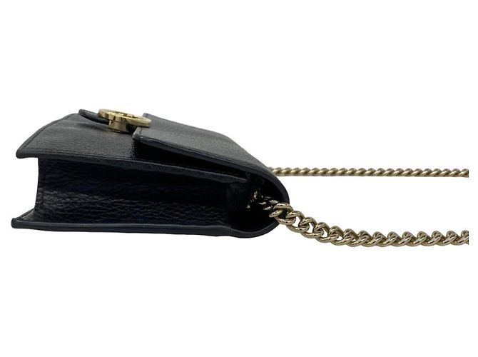 Borsa a tracolla mini portafoglio a catena in pelle con logo Interlocking G Gucci Nero - vista 6