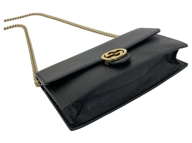 Borsa a tracolla mini portafoglio a catena in pelle con logo Interlocking G Gucci Nero - vista 7