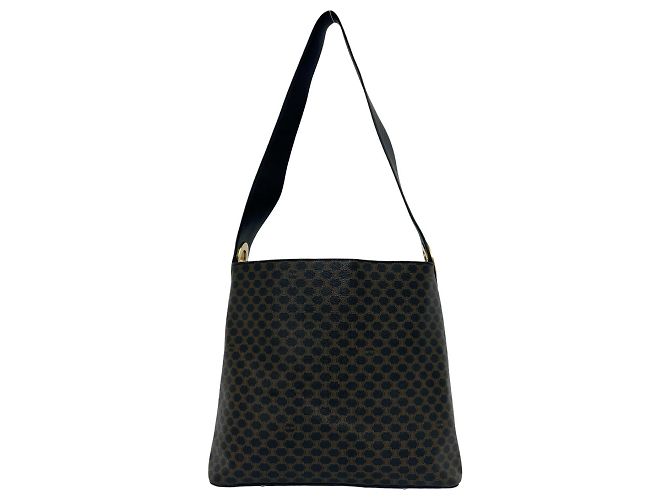 Céline Celine Vintage Circle Logo Schultertasche Braun Schwarz - Ansicht 3