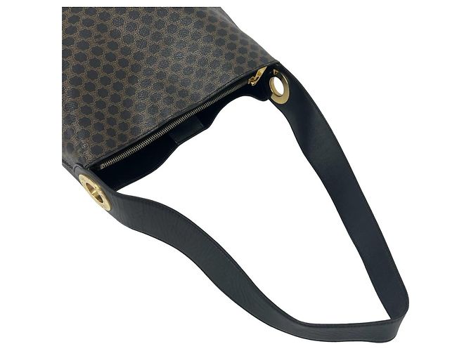 Céline Celine Vintage Circle Logo Schultertasche Braun Schwarz - Ansicht 4