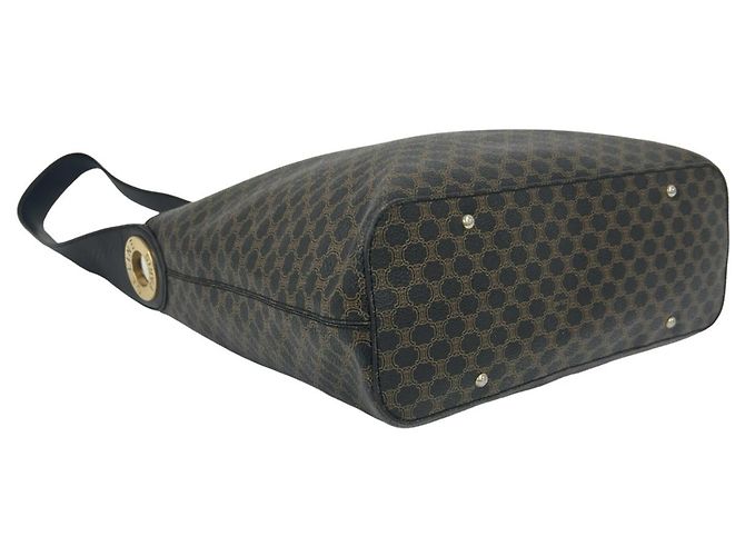 Céline Celine Vintage Circle Logo Schultertasche Braun Schwarz - Ansicht 7