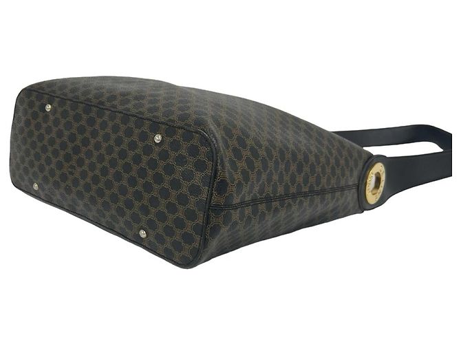 Céline Celine Vintage Circle Logo Schultertasche Braun Schwarz - Ansicht 8