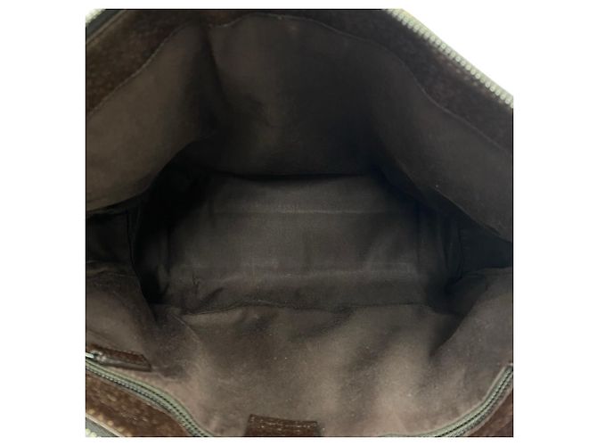 Borsa a tracolla Gucci in pelle e tela GG Pattern Marrone - vista 9