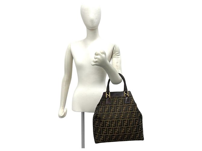 Fendi Vintage Zucca FF Pattern Handtasche Tote Bag Braun - Ansicht 2
