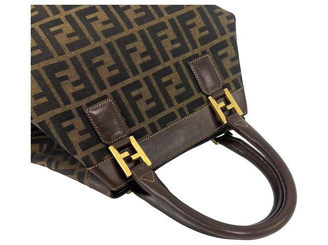 Fendi Vintage Zucca FF Pattern Handtasche Tote Bag Braun - Ansicht 4