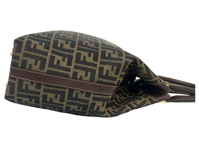 Fendi Vintage Zucca FF Pattern Handtasche Tote Bag Braun - Ansicht 6