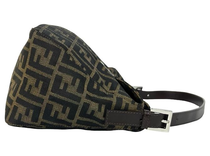 Borsa a mano/Borsa a tracolla Fendi Zucca FF Pattern Marrone Nero - vista 6